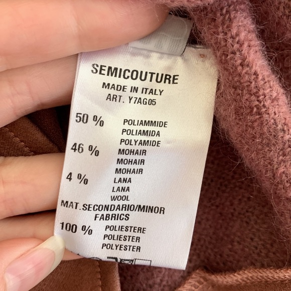 Semicouture mauve Italian mohair sweater top M - Picture 5 of 12